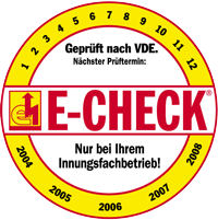 e check